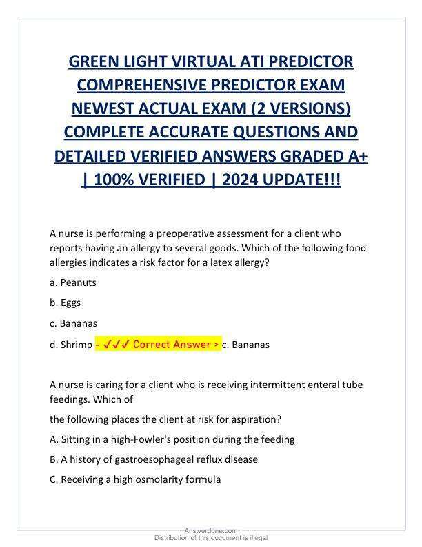 GREEN LIGHT VIRTUAL ATI PREDICTOR COMPREHENSIVE PREDICTOR EXAM NEWEST ACTUAL EXAM.pdf