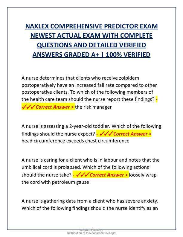 NAXLEX COMPREHENSIVE PREDICTOR EXAM NEWEST ACTUAL EXAM WITH COMPLETE QUESTIONS AND DETAILED VERIFIED ANSWERS GRADED A.pdf