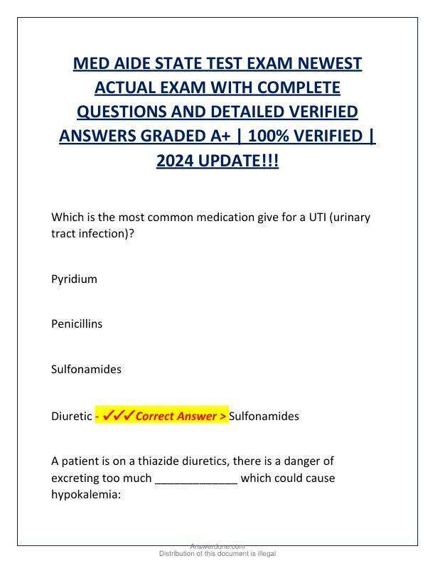 MED AIDE STATE TEST EXAM NEWEST ACTUAL EXAM WITH COMPLETE QUESTIONS AND DETAILED VERIFIED ANSWERS GRADED A.pdf