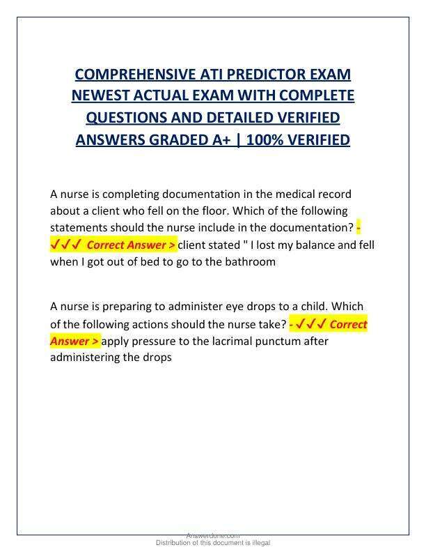 ATI COMPREHENSIVE PREDICTOR EXAM NEWEST ACTUAL EXAM WITH COMPLETE QUESTIONS AND DETAILED VERIFIED ANSWERS GRADED A.pdf