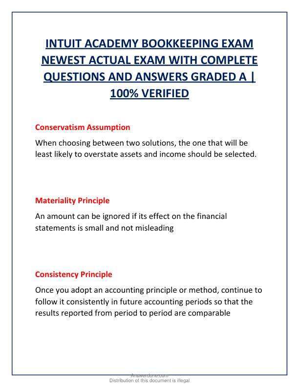 INTUIT ACADEMY BOOKKEEPING EXAM NEWEST ACTUAL EXAM WITH COMPLETE QUESTIONS AND ANSWERS GRADED A.pdf