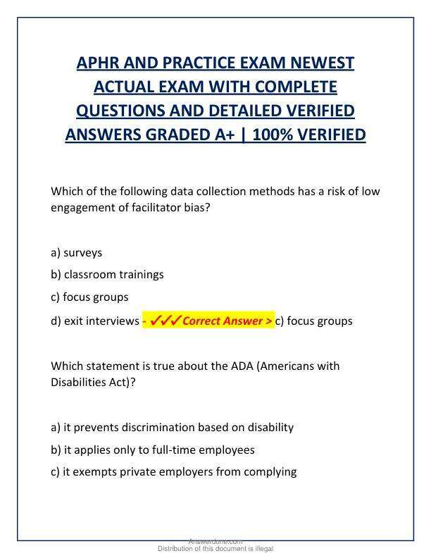 APHR AND PRACTICE EXAM NEWEST ACTUAL EXAM WITH COMPLETE QUESTIONS AND DETAILED VERIFIED ANSWERS GRADED A.pdf