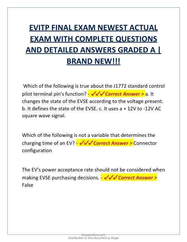 EVITP FINAL EXAM NEWEST ACTUAL EXAM WITH COMPLETE QUESTIONS AND DETAILED ANSWERS GRADED A.pdf