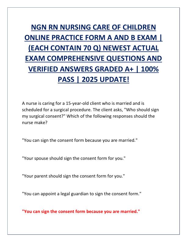 NGN RN NURSING CARE OF CHILDREN ONLINE PRACTICE FORM A AND B EXAM.pdf