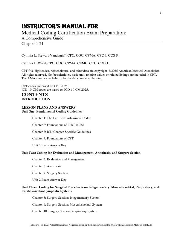 Solution Manual For Medical Coding Certification Exam Preparation A Comprehensive Guide Release 2025 Author Cynthia Stewart