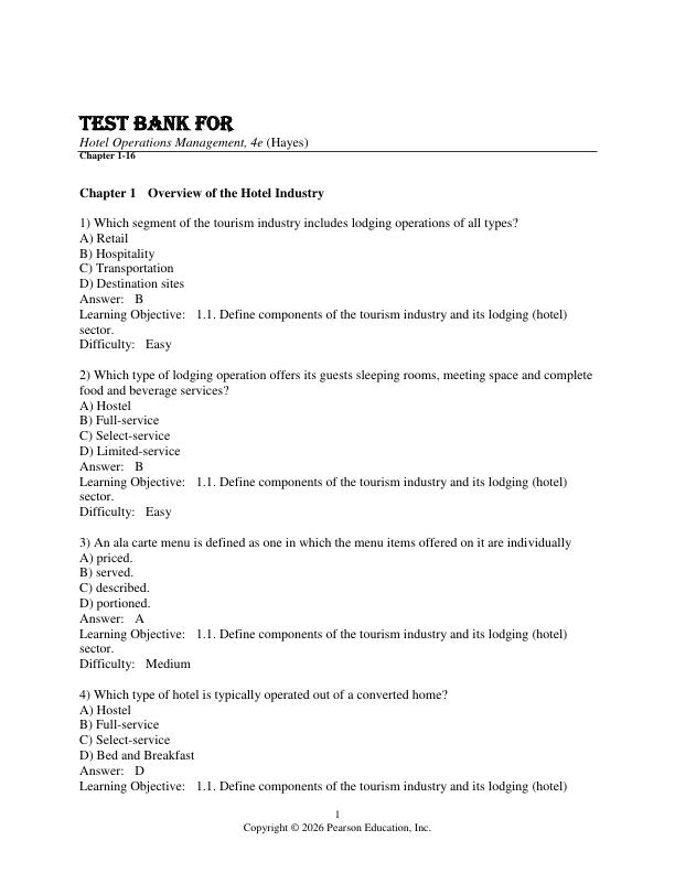 mobile-preview-Test Bank For Hotel Operations Management, 4th Edition By David K. Hayes Jack D. Ninemeier Bjorn Hanson