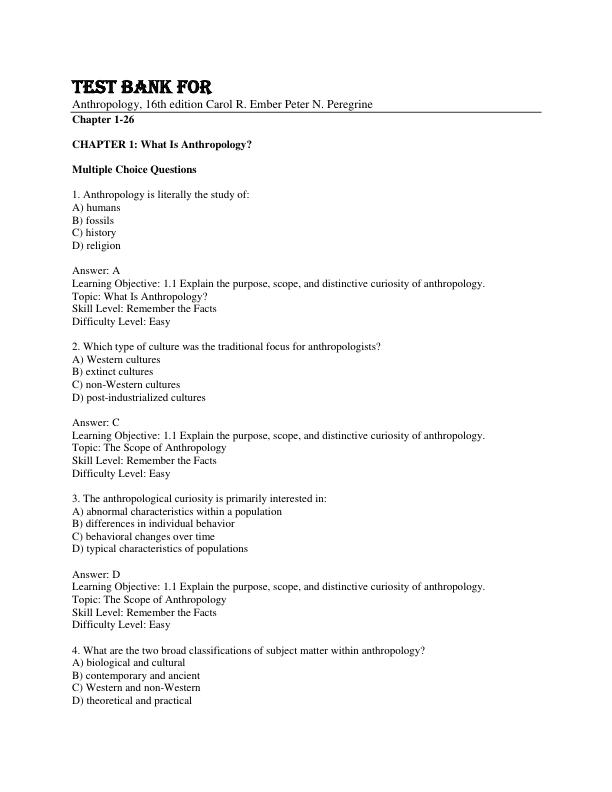mobile-preview-Test Bank For Anthropology, 16th Edition  By Carol R. Ember Peter N. Peregrine