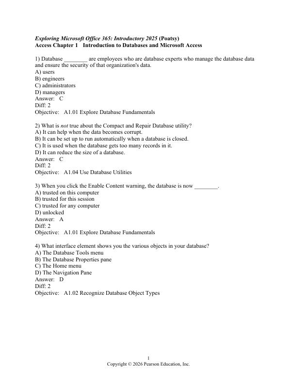 mobile-preview-Test Bank For Exploring Microsoft 365 Introductory 2025, 1st Edition By Keith Mulbery Lynn Hogan Jason Davidson Jerri Williams Amy M. Rutledge Diane Kosharek