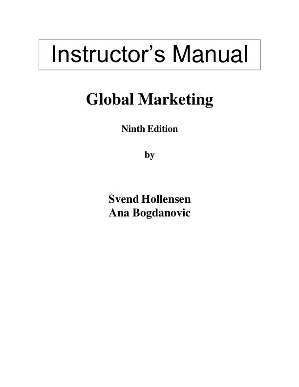 mobile-preview-Solution Manual For Global Marketing, 9th Edition by Svend Hollensen Ana Bogdanovic