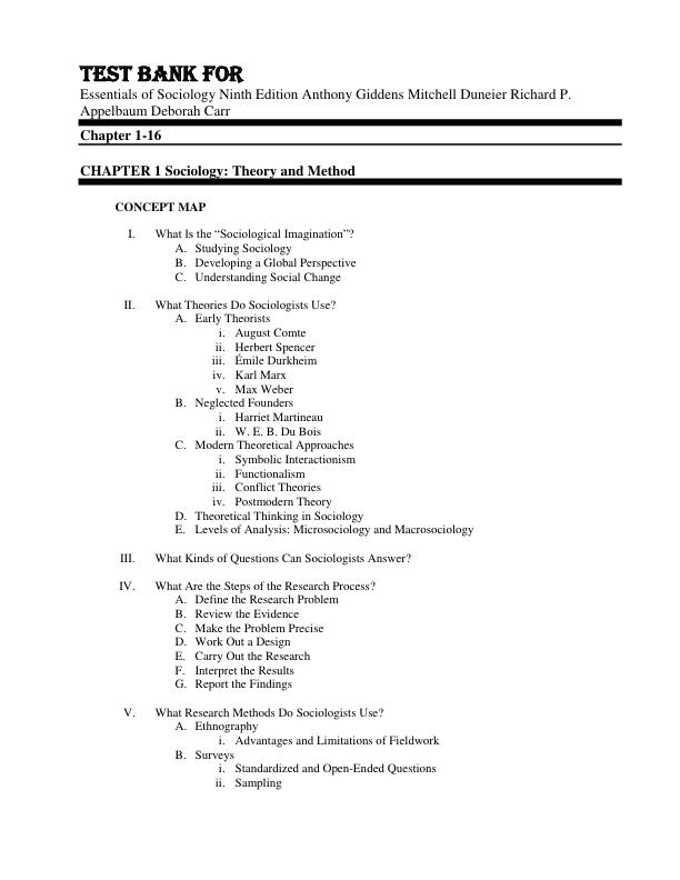 mobile-preview-Test Bank For Essentials of Sociology Ninth Edition Anthony Giddens Mitchell Duneier Richard P. Appelbaum Deborah Carr Chapter 1-16