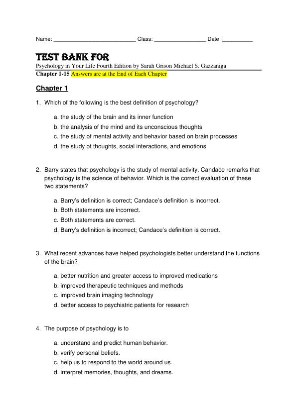 mobile-preview-Test Bank For Psychology in Your Life Fourth Edition by Sarah Grison Michael S. Gazzaniga Chapter 1-15