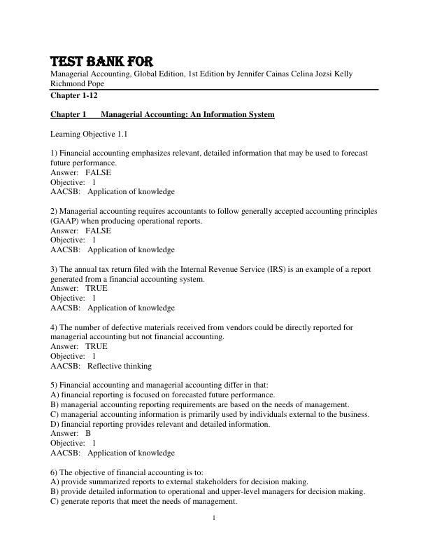 mobile-preview-Test Bank For Managerial Accounting, Global Edition, 1st Edition by Jennifer Cainas Celina Jozsi Kelly Richmond Pope Chapter 1-12