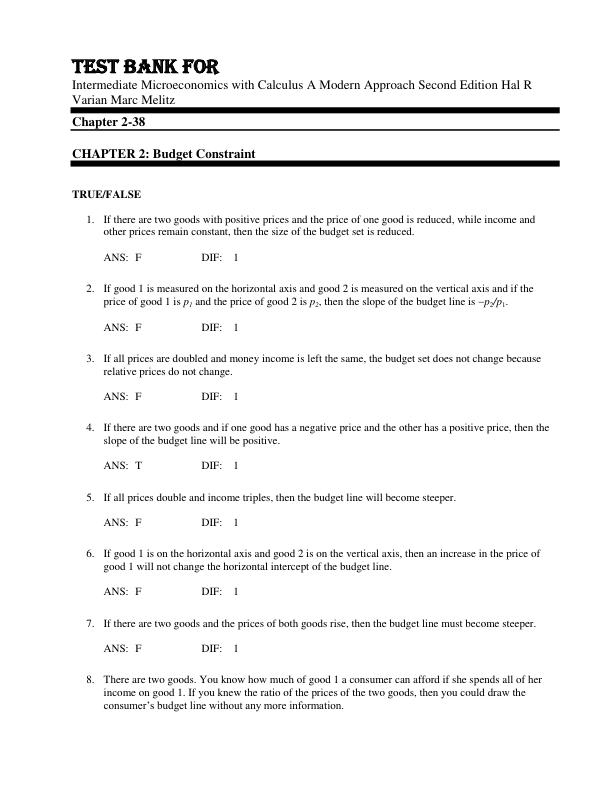 mobile-preview-Test Bank For Intermediate Microeconomics with Calculus A Modern Approach Second Edition Hal R Varian Marc Melitz Chapter 2-38