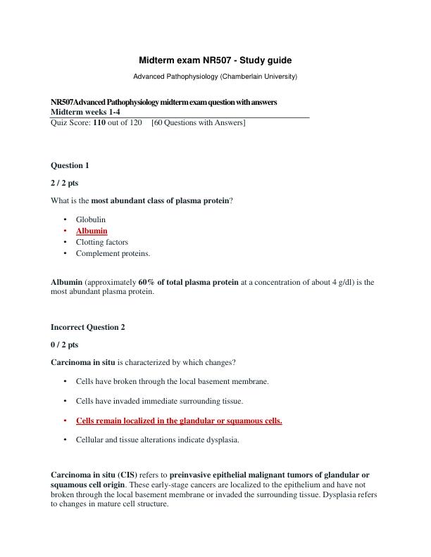 mobile-preview-Midterm Study Guide for NR507 Advanced Pathophysiology