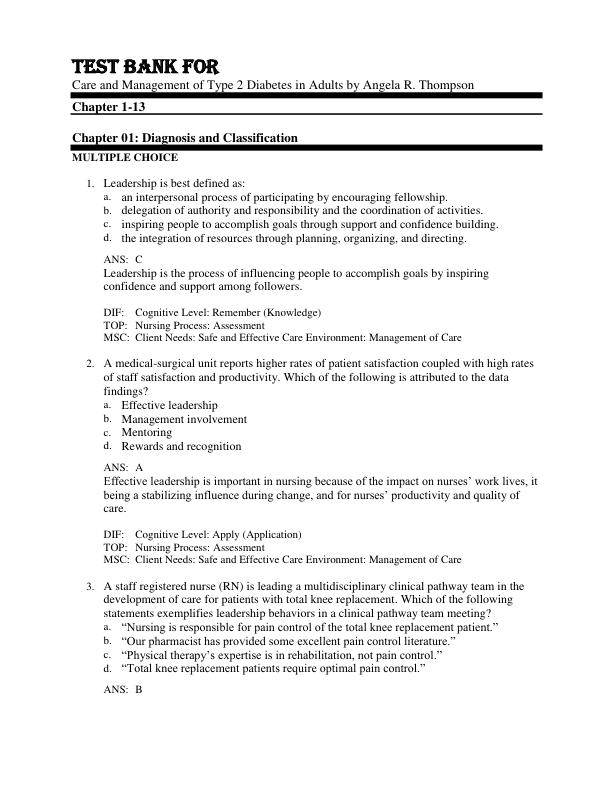 mobile-preview-Test Bank For Care and Management of Type 2 Diabetes in Adults by Angela R. Thompson Chapter 1-13