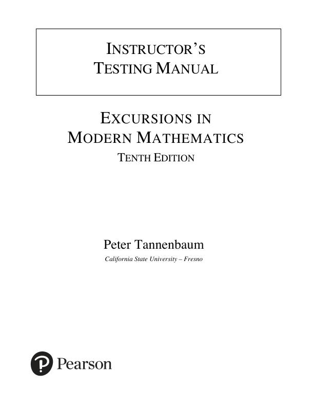 mobile-preview-Test Bank For Excursions in Modern Mathematics, 10th Edition by Peter Tannenbaum Chapter 1-17