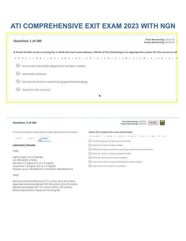 ATI RN COMPREHENSIVE PREDICTOR EXAM 2023 WITH NGN 1st Attempt and Retake Combined (360 Questions).pdf