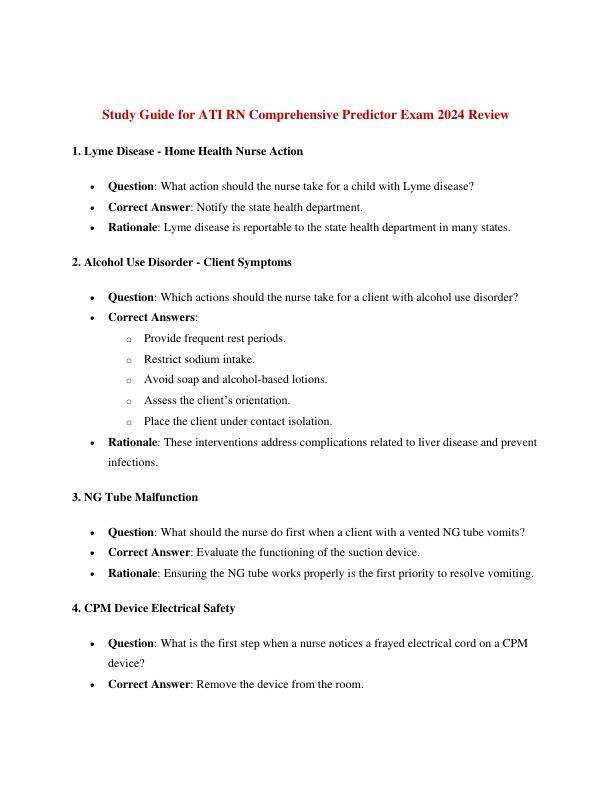 Study Guide for ATI RN Comprehensive Predictor Exam 2024 Review.pdf