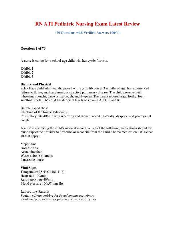 RN ATI Pediatric Nursing Exam Latest Review.pdf