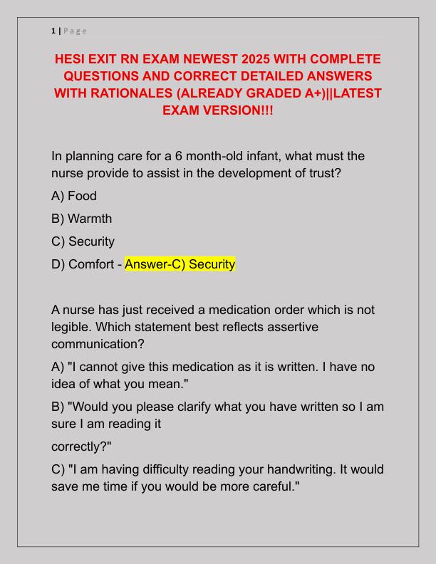 mobile-preview-HESI EXIT RN EXAM NEWEST 2025 WITH COMPLETE QUESTIONS AND CORRECT DETAILED ANSWERS WITH RATIONALES