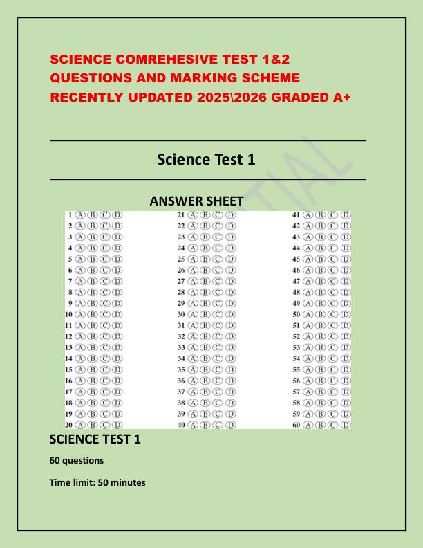 SCIENCE COMREHESIVE TEST 1