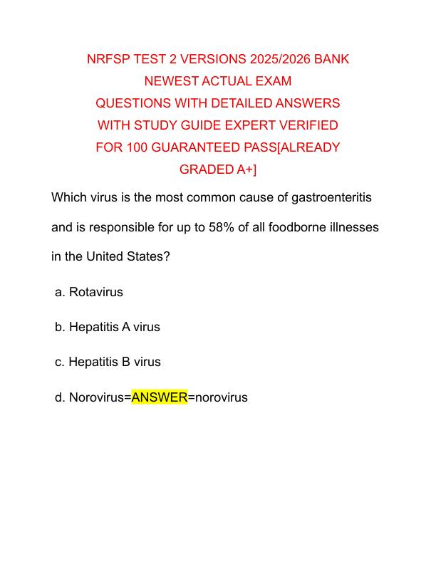 NRFSP TEST 2 VERSIONS 2025