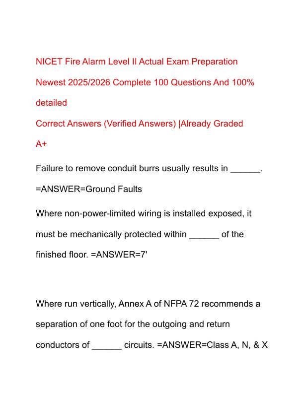 NICET Fire Alarm Level II Actual Exam Preparation