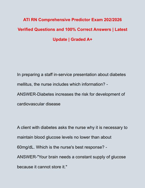 ATI RN Comprehensive Predictor Exam 202