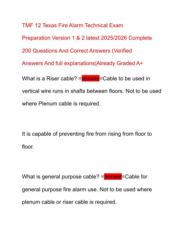 TMF 12 Texas Fire Alarm Technical Exam((Unsaved-312057153340213360))
