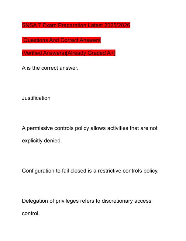 SNSA 7 Exam Preparation Latest 2025