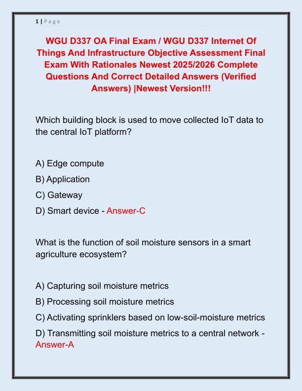 WGU D337 OA Final Exam