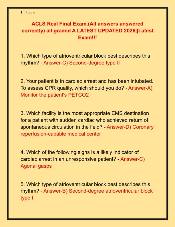ACLS Real Final Exam