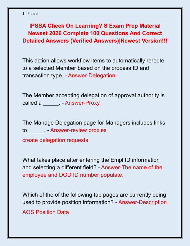 IPSSA Check On Learning