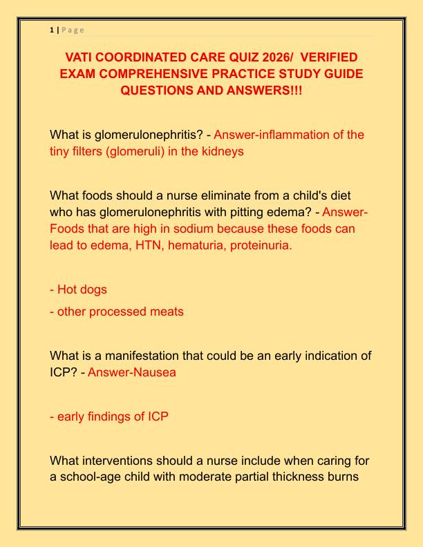 VATI COORDINATED CARE QUIZ 2026