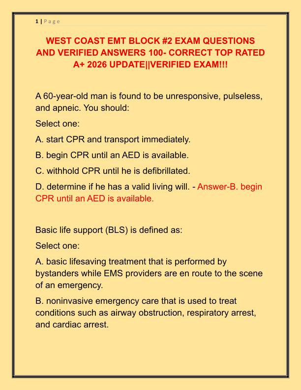 WEST COAST EMT BLOCK