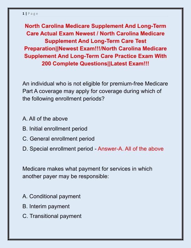 North Carolina Medicare Supplement And Long