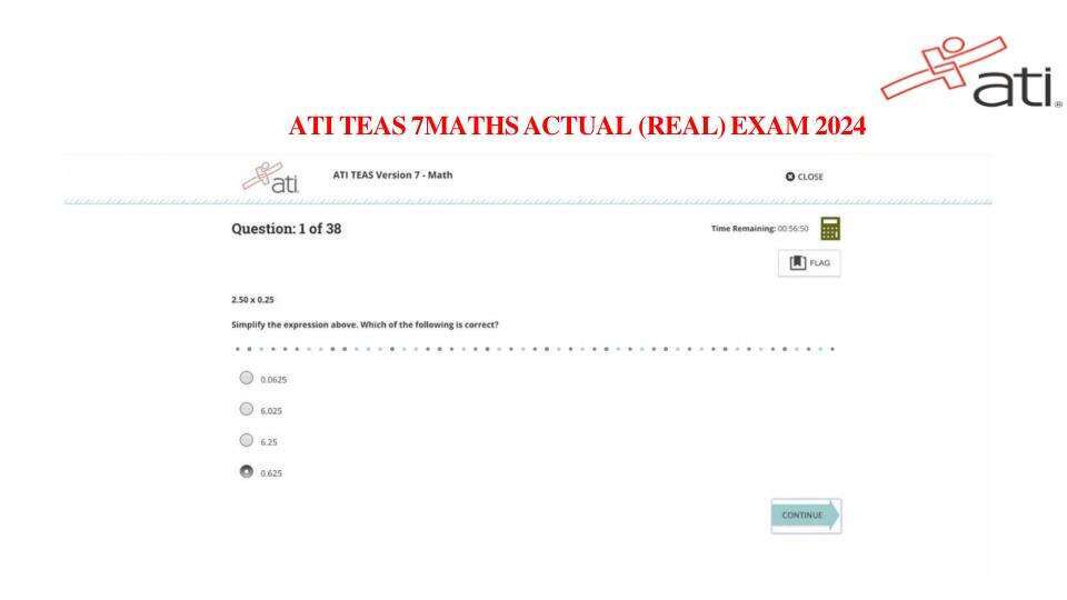 ATI TEAS 7 MATH ACTUAL  EXAM 2024.pdf