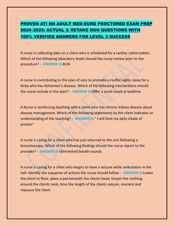 PROVEN ATI RN ADULT MED