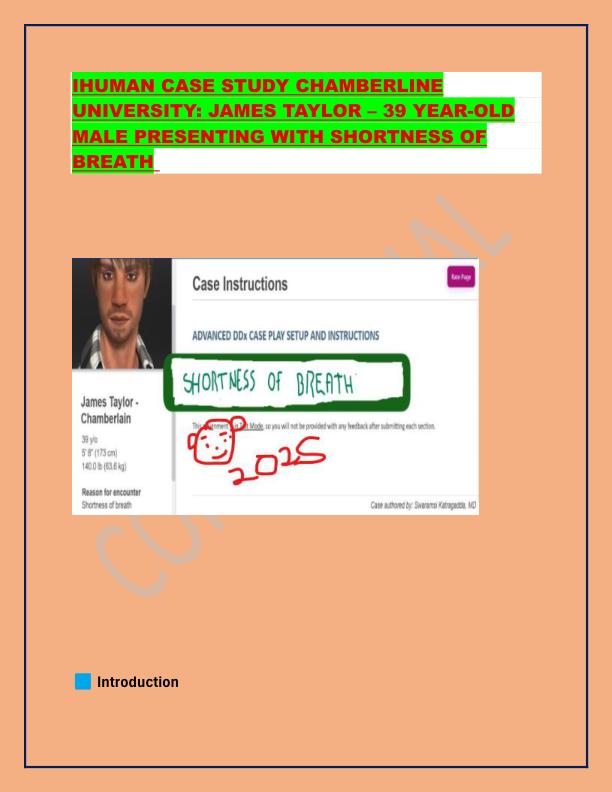 IHUMAN CASE STUDY CHAMBERLINE UNIVERSITY