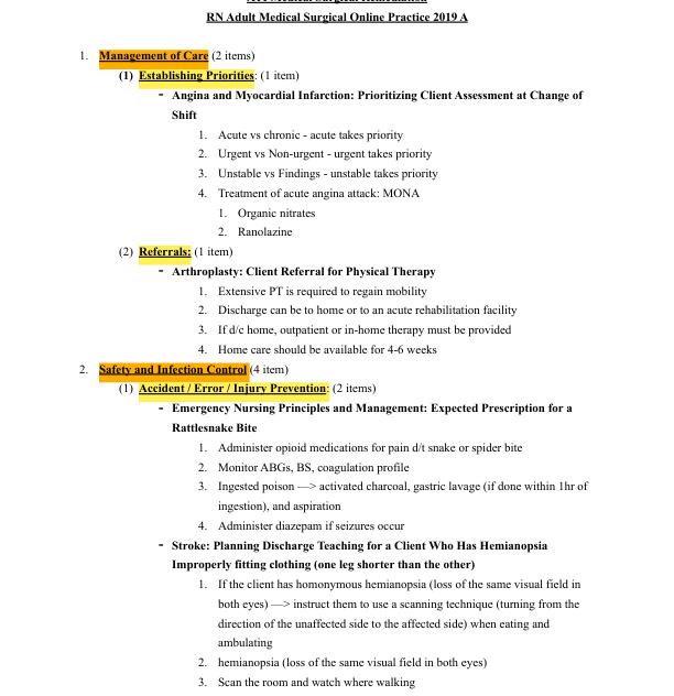 ATI Medical Surgical Remediation RN Adult Medical Surgical Online Practice 2019 A