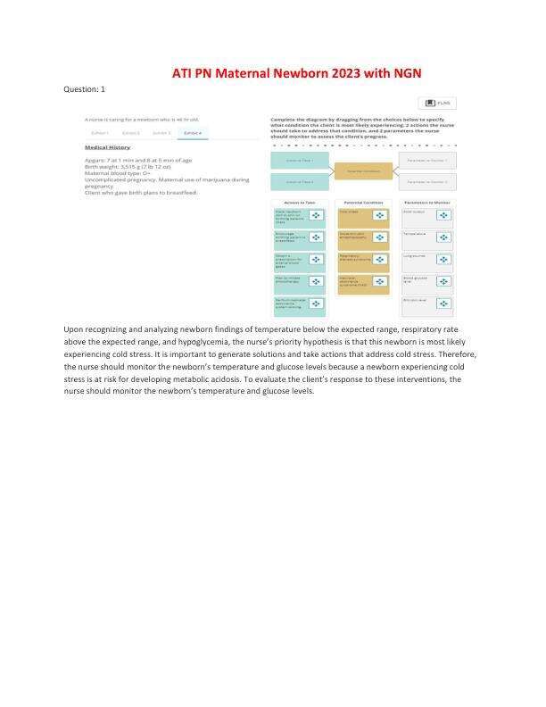 ATI PN MATERNAL PROCTORED EXAM 2023 WITH NGN