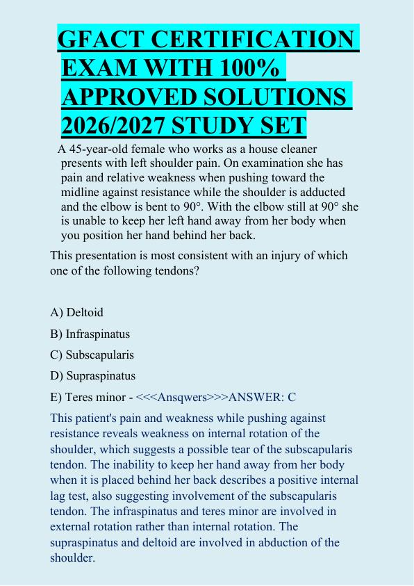GFACT CERTIFICATION  EXAM WITH 100%  APPROVED SOLUTIONS  2026/2027 STUDY SET 