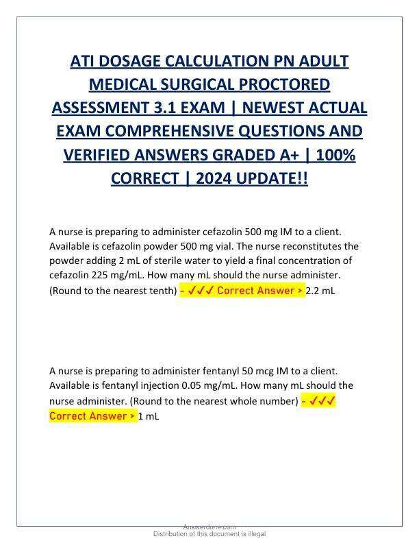 ATI DOSAGE CALCULATION PN ADULT MEDICAL SURGICAL PROCTORED ASSESSMENT 3.pdf