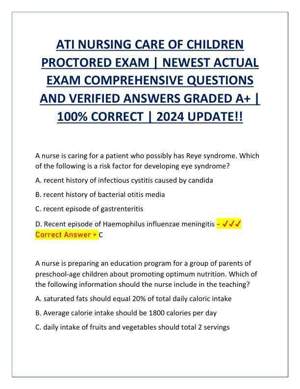 ATI NURSING CARE OF CHILDREN PROCTORED EXAM.pdf