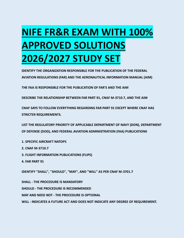 mobile-preview-NIFE FR&R EXAM WITH 100%  APPROVED SOLUTIONS  2026/2027 STUDY SET 