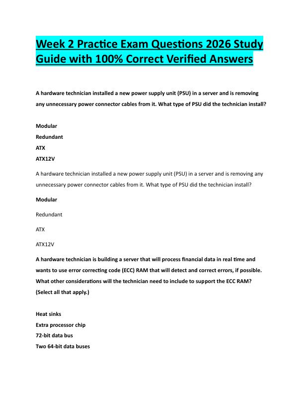 N101Week 2 Practice Exam Questions 2026 Study  Guide with 100% Correct Verified Answers 