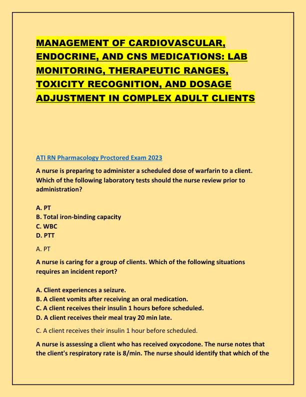 MANAGEMENT OF CARDIOVASCULAR