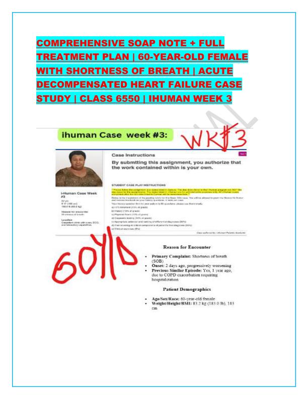 COMPREHENSIVE SOAP NOTE