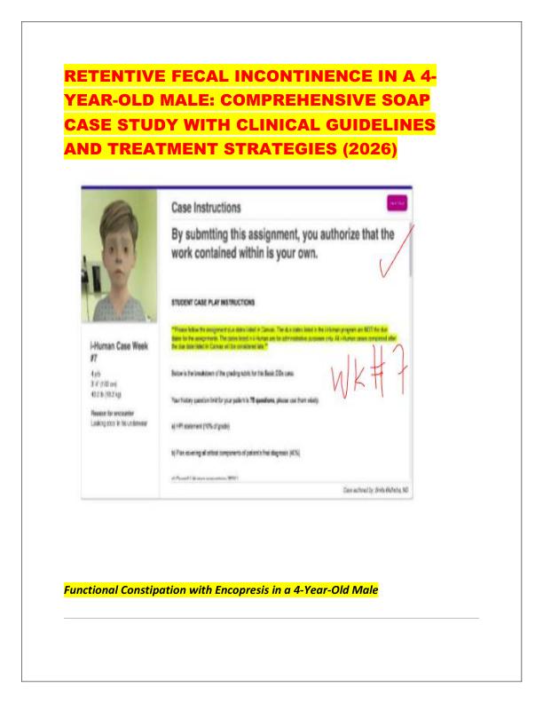 RETENTIVE FECAL INCONTINENCE IN A 4