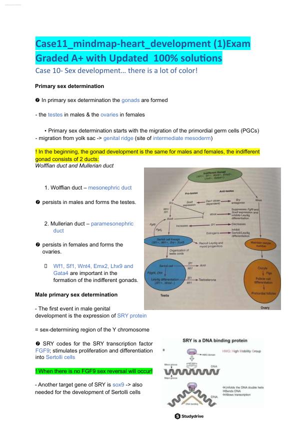Case 10- Sex development.. Exam Graded A+ with Updated  100% solutions